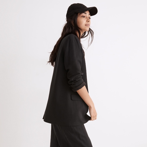 New MADEWELL Drapeweave Caldwell Double-Breasted Blazer in Black - Picture 3 of 5
